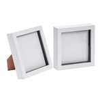 Nicola Spring 3D Shadow Box Photo Frames - 6 x 6 (15 x 15cm) - Pack of 2 - White 3D Photo Frame 3D Box Picture Frame Box Memorabilia Display Case for Crafts, Keepsakes, Wedding, Graduation