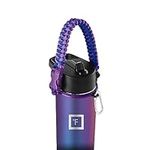 IRON °FLASK Paracord Handle - Fits Wide Mouth Water Bottles - Durable Carrier, Secure Accessories, Survival Strap Cord, Safety Ring, and Carabiner - Seven Core Paracord Bracelet