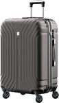 AnyZip Luggage Expandable PC ABS Durable Suitcase with Spinner Wheels TSA Lock Checked-Medium 24 Inch Gray