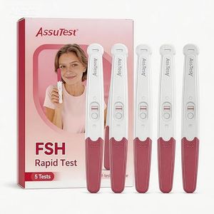 AssuTest Menopause Test Kit At Home, 5 Tests FSH Test Strips for Perimenopause & Ovarian Reserve, Fertility Test for Women, Fast & Reliable Results