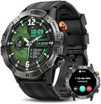 Smart Watches for Men, Bluetooth Call Military Smart Watch, Waterproof Fitness Tracker with Heart Rate/Blood Oxygen/Sleep Monitor/124 Sports Modes, Tactical Watch for Android Phones & iPhone (Black)