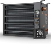 ALECOIL 50,000 BTU Hydronic Hanging Unit Heater with Remote Control - Water to Air Heat Exchanger for Garage and Outdoor Wood Furnace - HHA50-Pro, Black