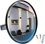 JFIYETH 12-Inch Traffic Mirror – 160° Adjustable Wide-Angle Convex Safety Mirror for Driveways, Garages, Warehouses & Parking Lots, Indoor/Outdoor Blind Spot Coverage