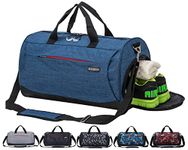 Sports Gym Bag with Shoes Compartment and Wet Pocket, Travel Duffle Bag for Men and Women (Diamond-Blue)