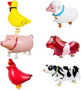 BLMHTWO 6 globos de animales de granja, globos de animales para niños, globos de granja con 6 estilos diferentes, película de aluminio, varios tamaños y colores, globos para caminar para fiesta