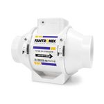 Fantronix 100 mm (4”) Inline Bathroom Extractor Fan with Run-On Timer – Quiet Loft-Mounted Ventilation for Shower, Toilet & Damp Control