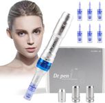 Dr pen A6, Dermapen Wireless Electric Ultima A6 Microneedling Pen with 36PIN х2 and Nano Round х2 Cartridges Needles for Wrinkle Stretch Marks Scar and Hair Loss Treat