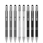 Zoonnis Stylus Pen, 2 in 1 Universal Capacitive Pens for Touch Screens Devices, High Sensitive Fit Apple iPad iPhone Tablets Kindle Samsung Galaxy Note, Fine Metal Ballpoint Pens (Black+Silver+Grey)