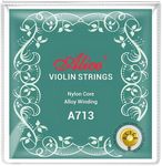 Violin Strings, Alice 4/4 Violin Strings Full Set for Practice, Nylon Core, Rich, Bright And Delicate Tone, Gold Ball End 1 Set
