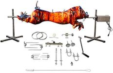 SPITJACK XB125C Pig, Whole Hog, Lamb BBQ Spit Roaster Rotisserie Kit. Electric 120W Motor, 72 Inch Spit Rod, All Stainless Trussing Hardware, Accessories for Portable Charcoal Barbecue, Outdoor Fire