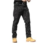 Pantalones s De Mujer Summer Men's Military Cargo Tactical Pants Ripstop Lightweight Cotton Stretch Combat Outdoor Hiking Pants Rip-Stop Pants C2-Black Large