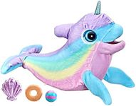 FurReal Wavy the Narwhal Interactive Animatronic Plush Toy, Electronic Pet, 80+ Sounds and Reactions, Rainbow Plush, Ages 4 and Up