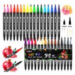 ZSCM 32 Colors Dual Tip Brush Pens Art Markers Set, Artist Fine and Brush Tip Colored Pens, for Adult Coloring Books Christmas Cards Drawing, Note Taking Lettering Calligraphy