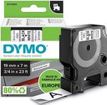 Dymo D1 Label Cassette Tape, 19mm x 7m, Black/White