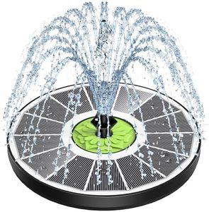 SZMP Solar Fountain 3.5W Bird Bath Fountains with Tender Green Flower Upgraded 100% Glass Panel, Solar Fountain Pump with 7 Nozzles, Solar Water Fountain for Hummingbirds, Garden, Pond (White)