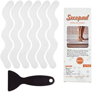 Secopad Patented Anti Slip Shower Stickers 24 PCS Safety Bathtub Strips Adhesive Decals with Premium Scraper for Bath Tub Shower Stairs