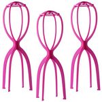 Dreamlover Tall Wig Stands for Wigs, Wig Holder Stands, Wig Head Stands, Hot Pink, 3 Pack