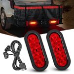 Nilight Hitch Cargo Carrier Oval Light Kit 2PCS 6Inch Red Oval LED Lights with Flush Mount Grommets Wire Harness Waterproof Stop Turn Signals Tail Light for Luggage Rack Bike Rack