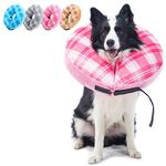 BEAUTYZOO Dog Cone Alternative After Surgery for Large Medium Small Dogs, Soft Inflatable Cone Collar for Dogs Cats, Dog Neck Donut E Collar Dog Recovery Collar to Stop Licking, Pink L