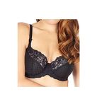 PANACHE Women's Envy Stretch Lace Full Cup Bra, Black, 34F