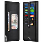 Fintie Slim Credit Card Wallet Holder Change Pouch, RFID Blocking Business Cards Cases with Zipper Pocket for Cash, Coin, Receipt, ID Card, Mattle Black, Small, Fashion