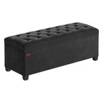 SONGMICS Storage Ottoman Bench, Foot Rest with Legs, 15.7 x 43 x 15.7 Inches, End of Bed Bench, Storage Chest, Load up to 660 lb, for Living Room, Bedroom, Entryway, Ink Black ULSF089B02