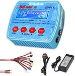 HTRC Lipo Battery Charger, 80W 7A 1S - 6S B6 Mini V2 Balance Charger Discharger for Lipo Life Lilon LiHV NiCD NiMH Pb Smart Hobby Battery with XT60 EC3 Multi Cables
