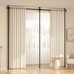 Kokorona Room Divider Curtain Rod, Double Vertical Tension Rods, No Drilling Curtain Rods for Room Separation, 0.7-2.9m (W) 1.2-3m (H) Adjustable Floor to Ceiling Freestanding Curtain Rods Damage Free