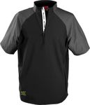 Rawlings Mens Short Sleeve Cage Jacket Shirt, Black, Large US