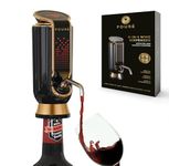 POURÉ 3-IN-1 Wine Dispenser Aerator and Vacuum Stopper - Electric Liquor Decanter Pourer & Preserver - Touch Screen LED Display - Wine Temperature Monitor - Gift for Wine Lover (Black)