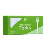 [500 Pack] Extra Heavyweight Disposable White Forks