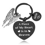 Mum Memorial Jewelry Gift Mom Memorial Keyring Loss of Mother Jewelry Sympathy Keychain Gift in Memory of Mum Remembrance Gift for Daughter Son Bereavement Gift A Piece of My Heart is in Heaven Mum