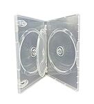 5 x 3 Disc CD DVD Blu Ray Disc Clear Cases for Holding 3 Discs. 14 mm Spine Cases With Outer Sleeve For Inlay Artwork. Replacement Cases Same Used By Major Film Studios.