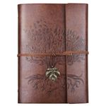 PU Leather Journal Notebook, Refillable Travel Vintage Writing Journals Diary, Gifts for Women, Men, Teen Girls and Boys, 100GSM Lined Paper,160 Pages(Brown, A5 9.2" x 6.5")