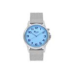 Bandini Womens Mesh Light Up Glow Watch - Stainless Steel Adjustable Band - 28mm Analog Women's Metal Watches - Japanese Quartz - White Dial, Large Easy Read Numbers, Glow in Dark Hands - Silver Tone