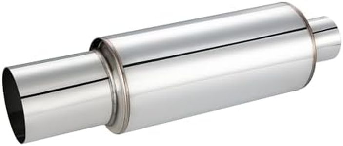 EVIL ENERGY Exhaust Muffler Stainless Steel Exhaust Tip Universal 14.6" Length (Non Burnt 2.25 intlet 3 outlet)