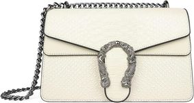 INOVERA (LABEL) Girls Cross-body Shoulder Sling Bag Clutch Purse With Adjustable Chain Strap (Off White)