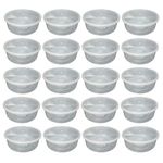 (Pack of 30) Large Clear Round Plastic Food Storage Containers With Airtight Lids Meal Prep Takeaway Storage Containers BPA Free Kitchen Storage Containers Microwave & Freezer Safe (2.5L Litre)