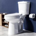 Miuara Extra Tall Toilet 21 Inch - High Toilet for Seniors,Two Piece Bathroom Toilet Dual Flush Av 1.28 GPF,Comfort Bowl Height Bathroom Toilet for Elderly & Pregnant & Disabled & Tall,12” Rough In