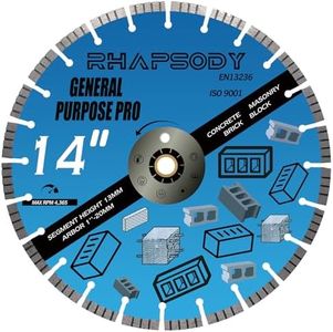 RHAPSODY 14 Inch Diamond Concrete Saw Blade, Turbo Segmented Blade