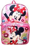 Disney Girl's Minnie Mouse Floral 16-Inch Backpack with Matching Lunch Bag, Red