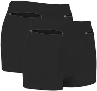 LUEXBOX Pocket Pantie for Women, Travel Underwear with Secret Pocket Panties Women's, 2 Packs (Black), Black Boxer Briefs