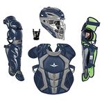 All-Star Baseball Youth System7 Axis Catcher's Equipment Set (Age 9-12, Navy)