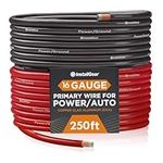 InstallGear 16 Gauge AWG Speaker Wire True Spec and Soft Touch Cable Wire (250ft Red/Black) | for Car Speakers, Stereos, Home Theater Speakers, Surround Sound, Radio | 16 Gauge Wire/Speaker Cable