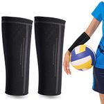 TOBWOLF 1 Pair Volleyball Arm Sleeves, Volleyball Compression Sleeves Sports Forearm Sleeves, Passing Forearm Sleeves, Black, S Size