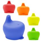 Healthy Sprouts Sippy Cup Lids by - (5 Pack) - Make Any Kids Cup or Toddler Cup Spill Proof - Lab Tested BPA Free Leak Proof Silicone - Great for Toddlers, Infants, Babies (Red, Yellow, Blue)