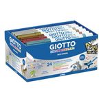 GIOTTO Decor Metallic Multi-surfaces Paint Markers, Schoolpack, Medium Tip - 4mm Nib, 24 x Assorted Colours, Ideal for Children, Parties and Schools