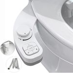 PENDEJATO Bidet Attachment for Toilet UK - Non-Electric Ultra-Slim Push-Button Bidet with Self-Cleaning Dual Nozzle (Frontal & Rear Wash) - Bidet Toilet Seat Attachment with Water Pressure Adjustment