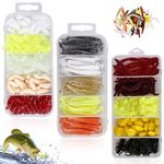 WIYETY 278 pieces worm fishing lures: artificial bait worms fish, trout bait fishing set, worm fishing fishing bait box set, plastic worms for saltwater/freshwater fishing on sturgeon bass trout