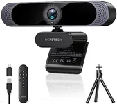 DEPSTECH DW49 Pro Webcam 4K, 3X Zoomable Webcam with Microphone and Remote, 1/2.55" Sony Sensor, Dual Noise-Canceling Mics, Autofocus Computer Camera for PC Mac, Streaming, Video Call, Skype, Teams